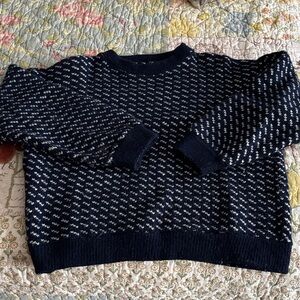 Vintage LL Bean Navy Birdseye fisherman’s sweater, made in Norway (late 70’s)